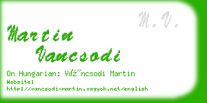 martin vancsodi business card